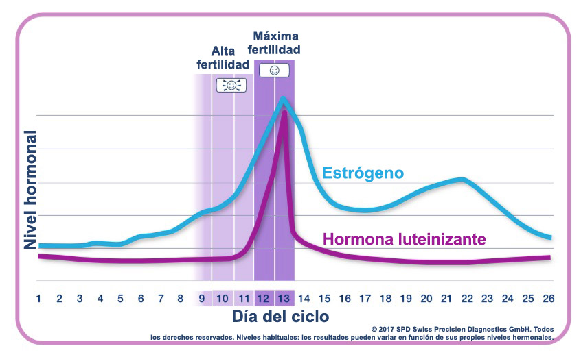 Niveles de hormonas típicos durante el ciclo menstrual